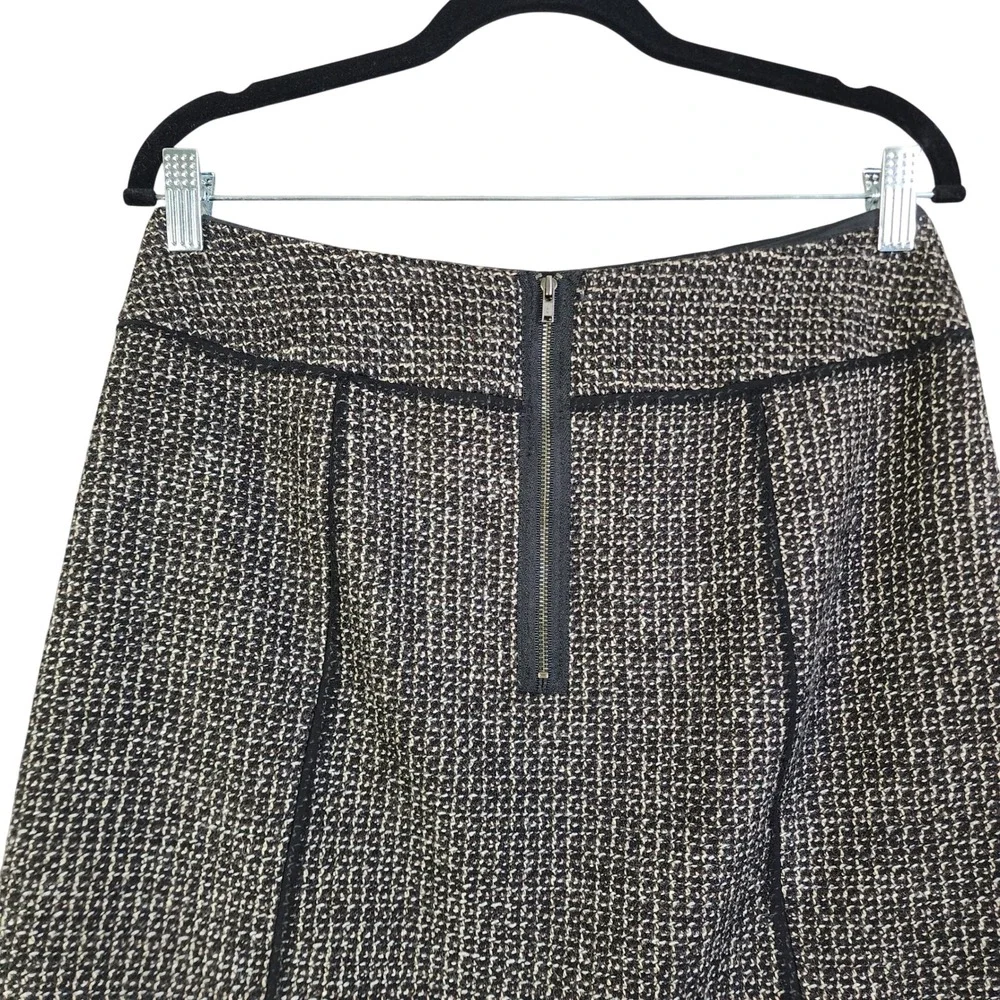 Halogen Womens Tweed Mini Skirt Size 6 Black‎ Tan Wool Blend Textured A-Line